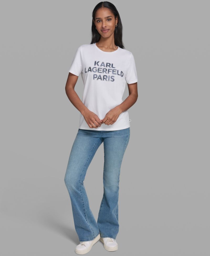 Women's Crewneck Denim Logo T-Shirt