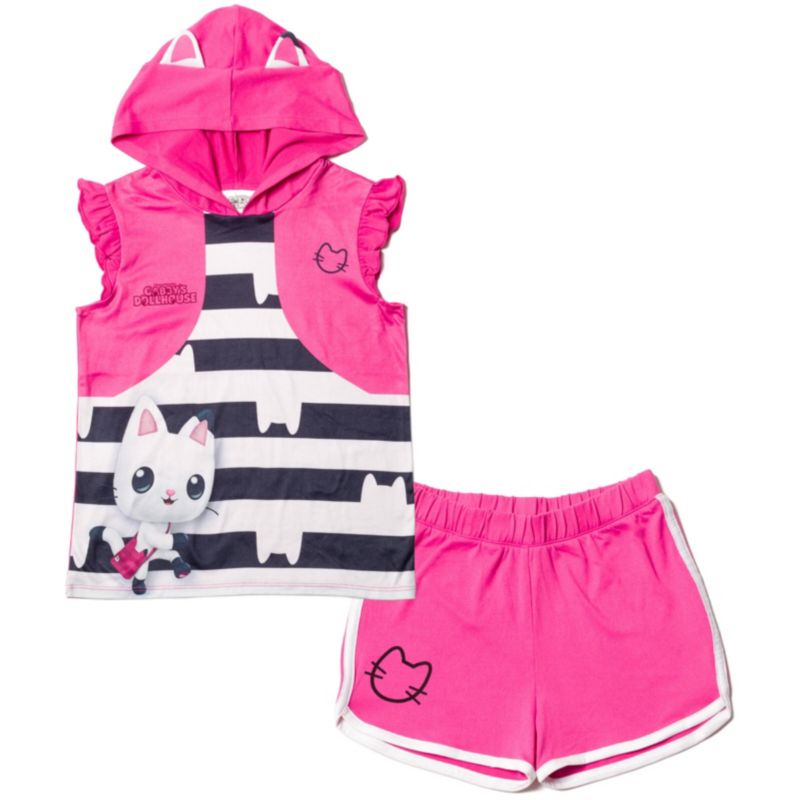 Little Girls Dreamworks Tank Top and Dolphin Shorts Outfit Set