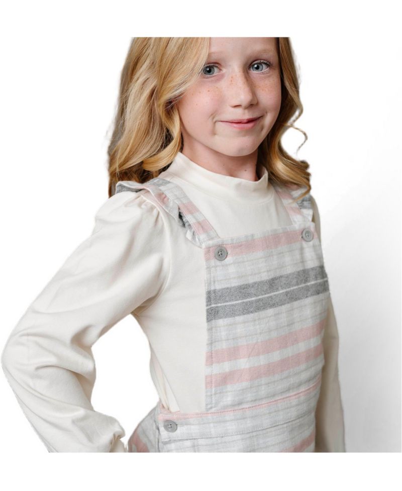 Little Girls Hope and Henry Organic Cotton Sleeveless Ruffle Strap Skirtall