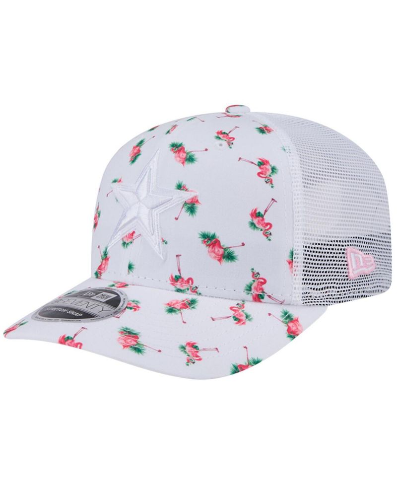 Men's White Dallas Cowboys Adventure Flamingo Pattern 9SEVENTY Stretch-Snap Hat
