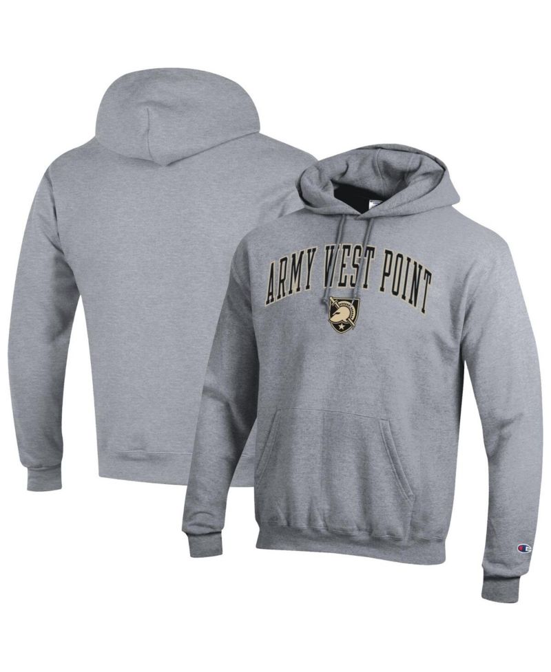 Men's Heather Gray Army Black Knights Basic Arch Fleece Pullover Hoodie