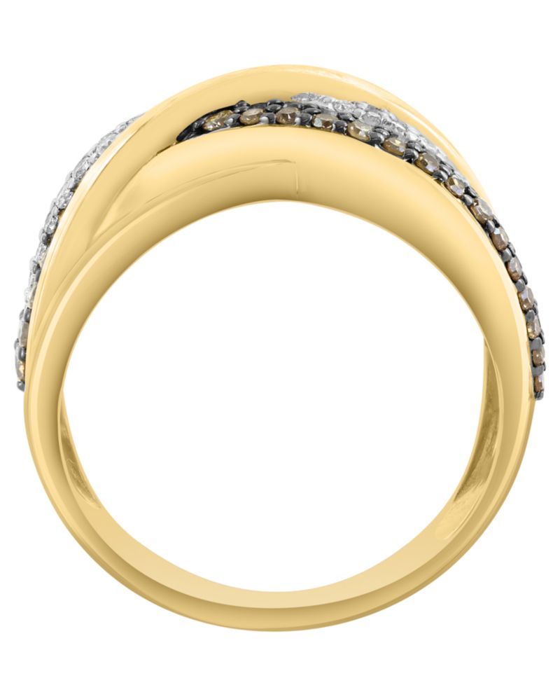 White, Brown, & Black Diamond Ring (1-1/10 ct. t.w.) in 14k Yellow Gold