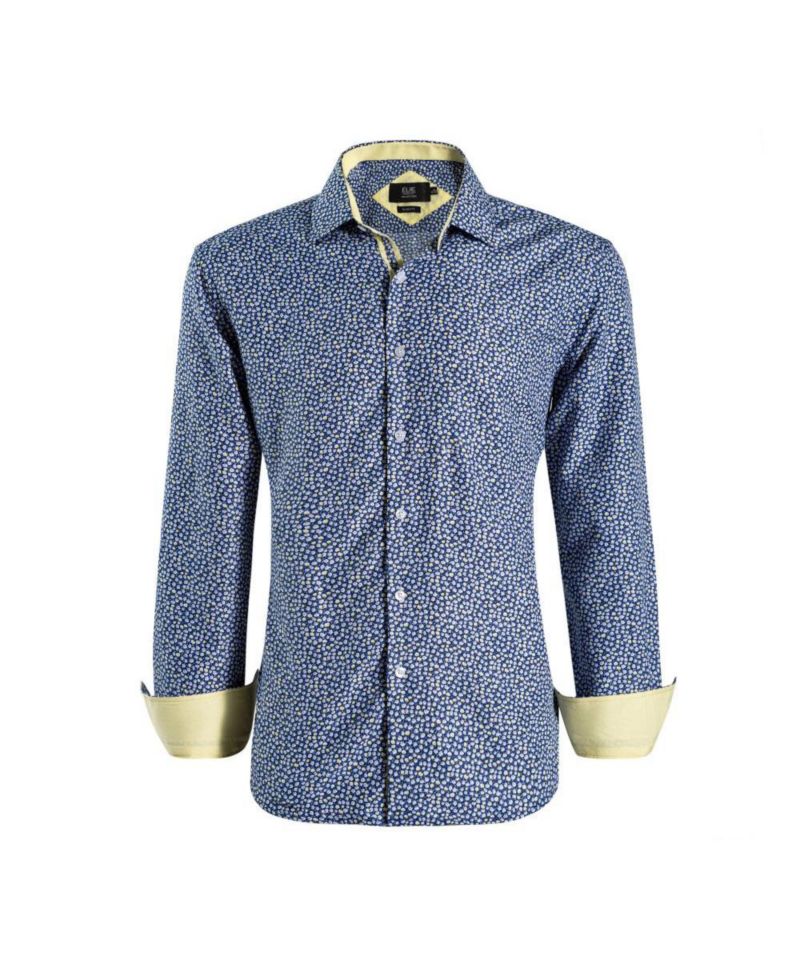 Men's Slim Fit Floral Button-Down Shirt