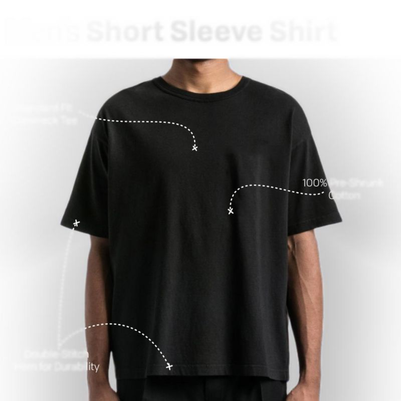 Men's Classic S Color Art Crew Neck Short Sleeve Black
