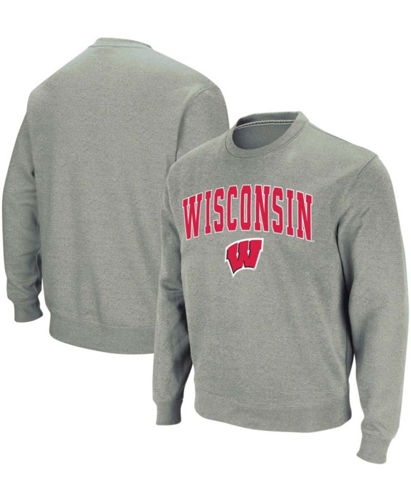 Men's Wisconsin Badgers Arch & Logo Crew Neck Sweatshirt