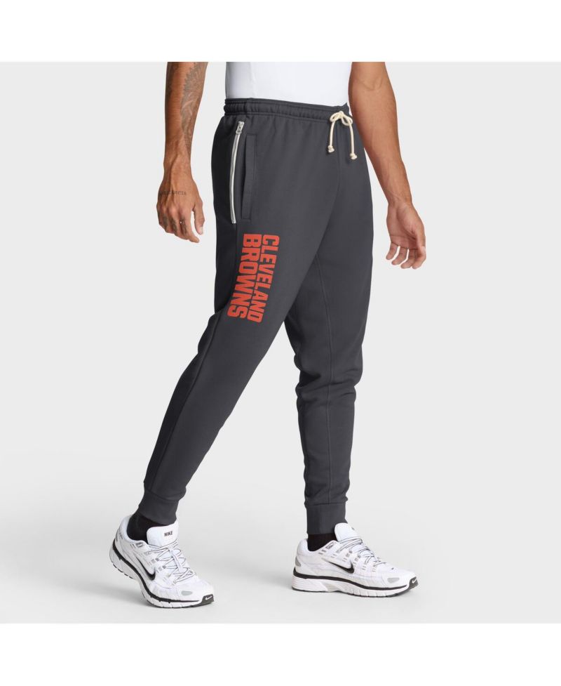 Men's Anthracite Cleveland Browns Sideline Ground Game Performance Taper Pants