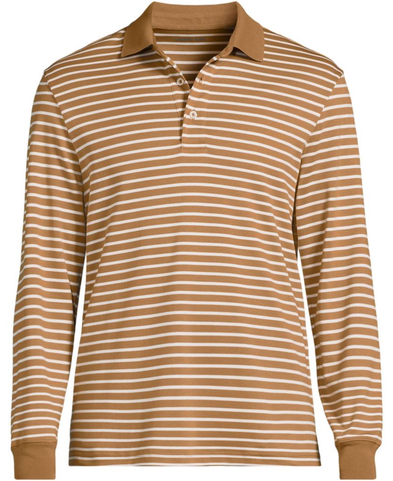 Men's Long Sleeve Cotton Supima Polo Shirt