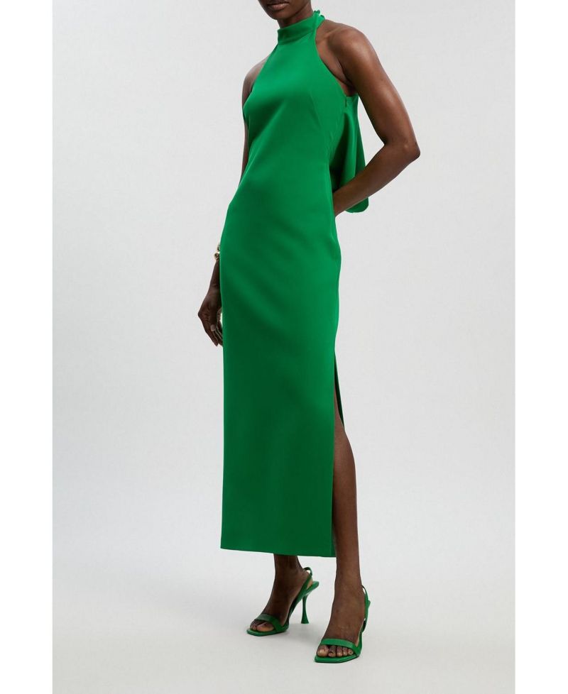 Women's Soft Tailored Halter Maxi Dress