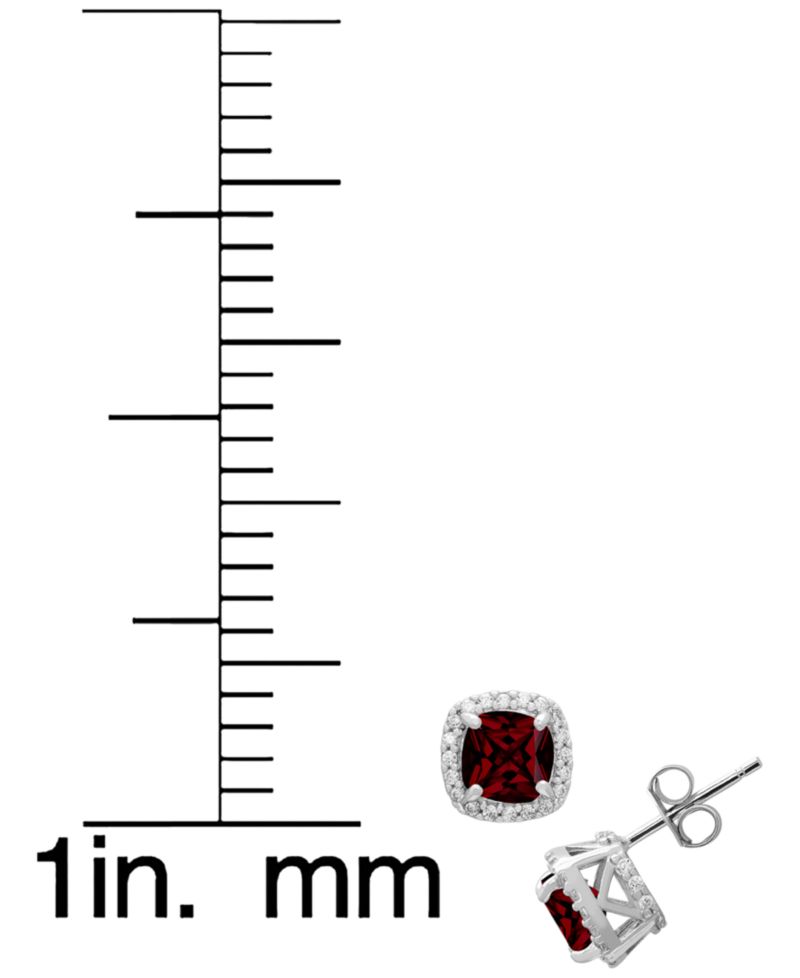 2-Piece Garnet (1.75 ct. t.w.) & White Topaz (0.64 ct. t.w.) Pendant Necklace and Earrings Set in Sterling Silver