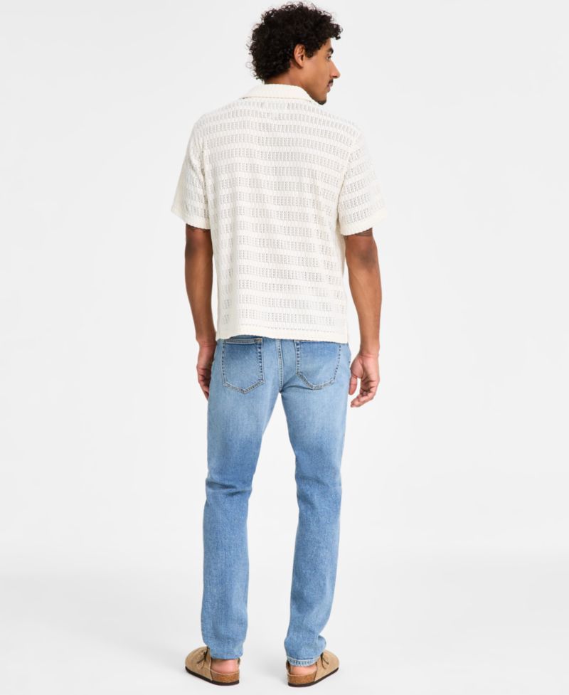 Men's Andre Knit Tonal Stripe Camp Shirt