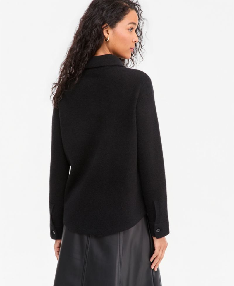 Women's 100% Cashmere Collared Shacket