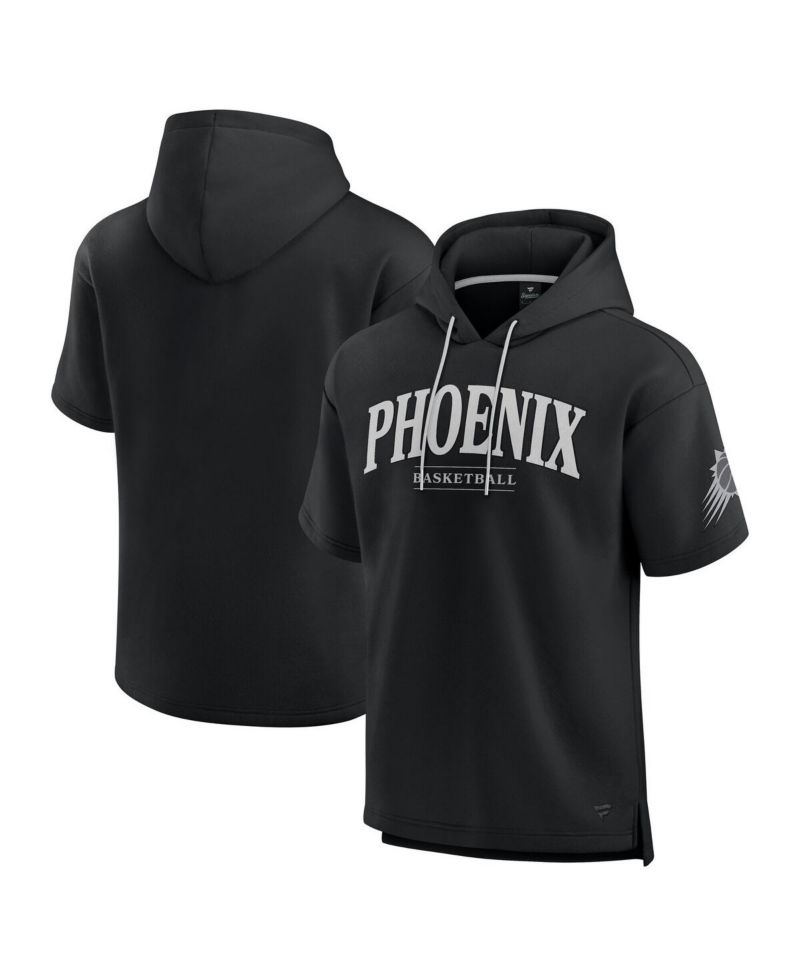 Men's Black Phoenix Suns Elements Ready Short Sleeve Pullover Hoodie
