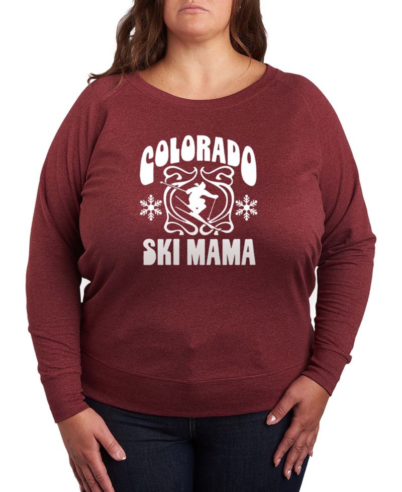 Plus Size Colorado Ski Mama Word Art Graphic T-shirt