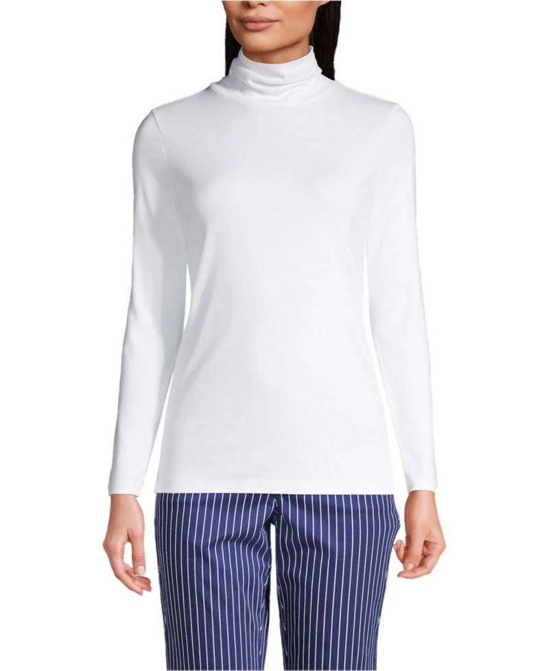 Women's Supima Cotton Fitted Long Sleeve Turtleneck