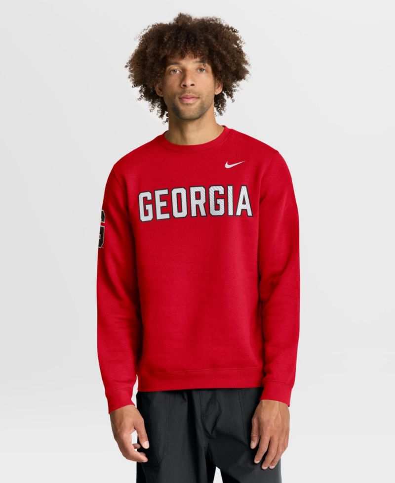 Men's Georgia Sideline Club Fleece Crewneck Sweatshirt