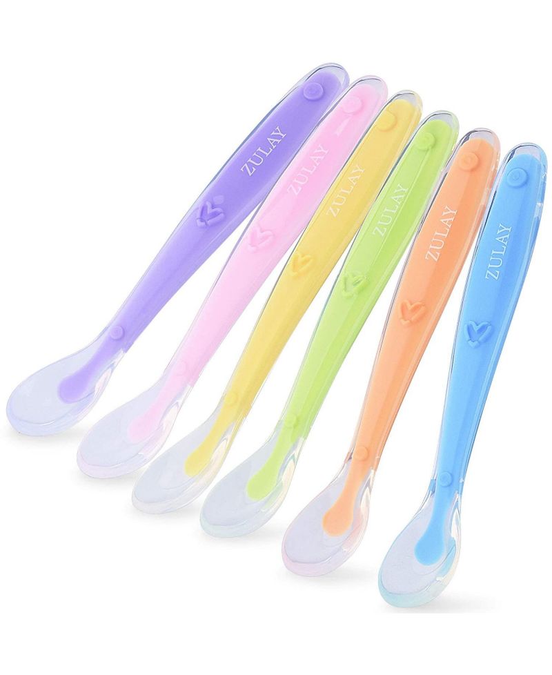 6 Pack Silicone Baby Spoon - First Stage Baby Feeding Spoon