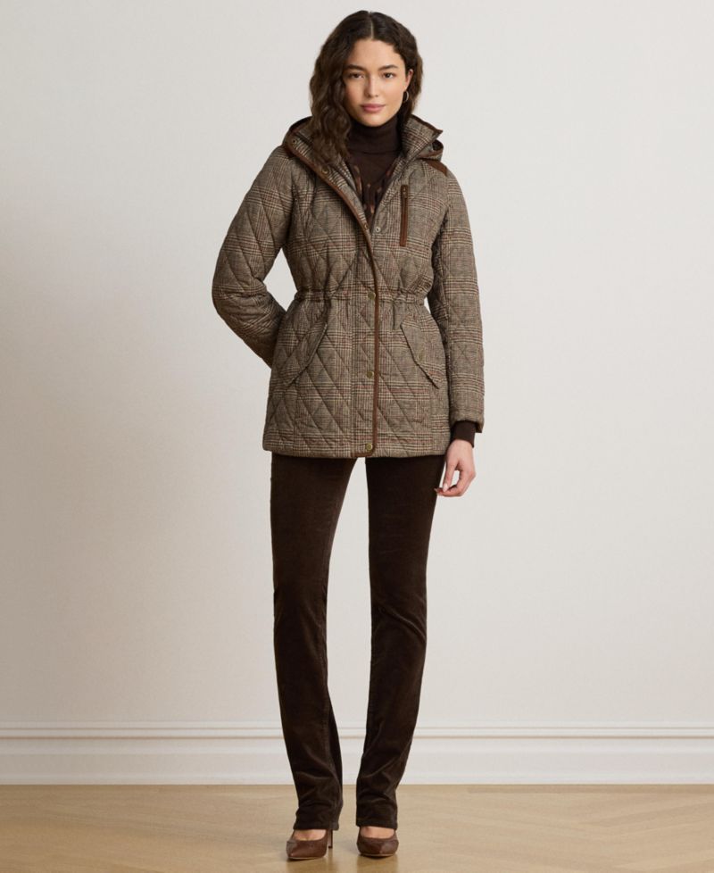 Petite Hooded Quilted Anorak Coat
