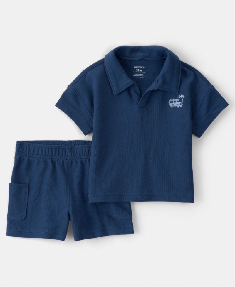 Baby Boys' Car Top and Shorts, 2-Piece Set