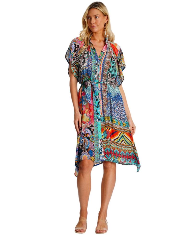 Women's Midi Summer Belted Short Sleeve Dress