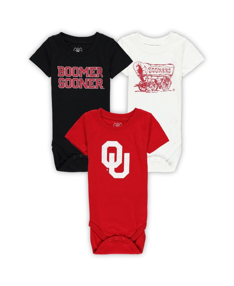 Baby Boys and Girls Oklahoma Sooners 3-Pack Bodysuit Set