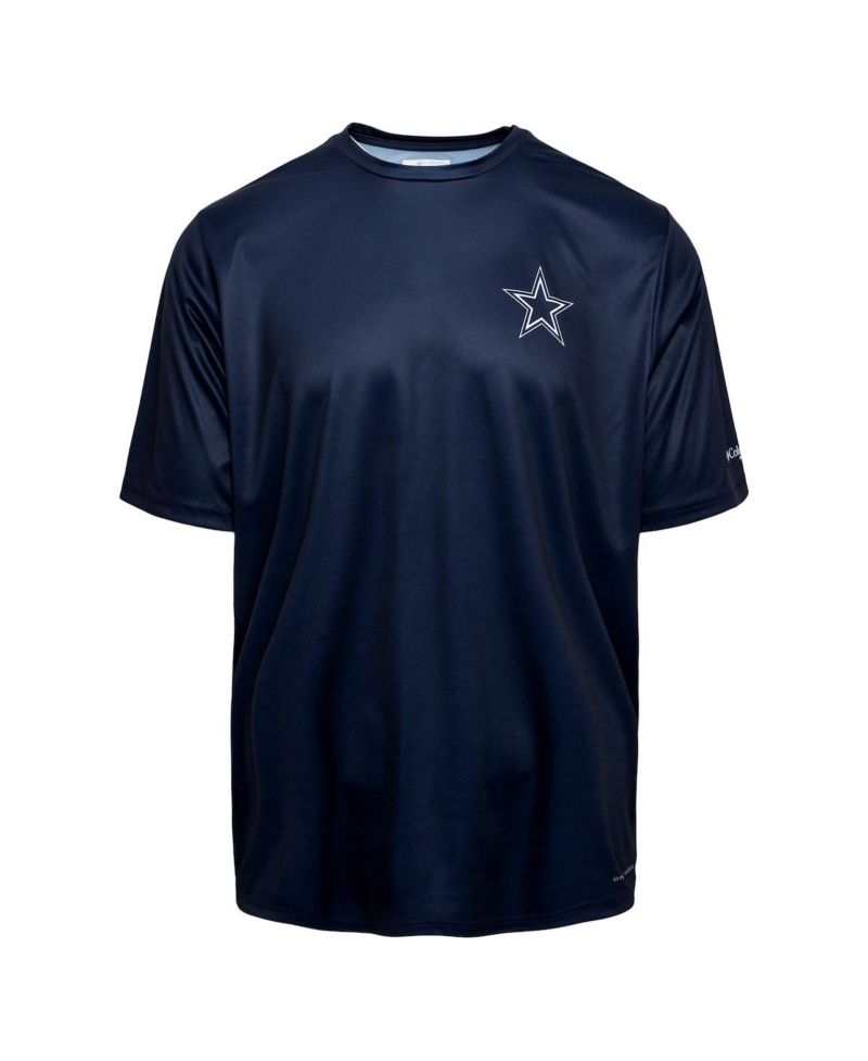 Men's Navy Dallas Cowboys Terminal Tackle Performance Fishing Omni-Shade T-Shirt