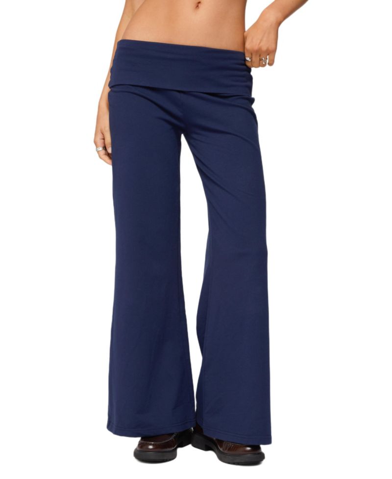 Women's Wide Leg Fold Over Pants