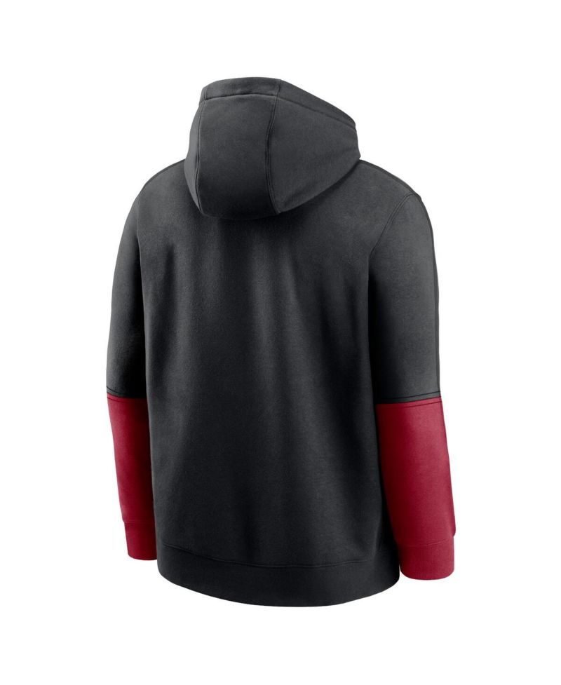 Men's Black/Crimson Oklahoma Sooners 2024 Sideline Club Pullover Hoodie