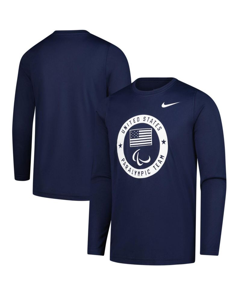 Big Boys and Girls Navy U.S. Paralympics Legend Long Sleeve T-Shirt