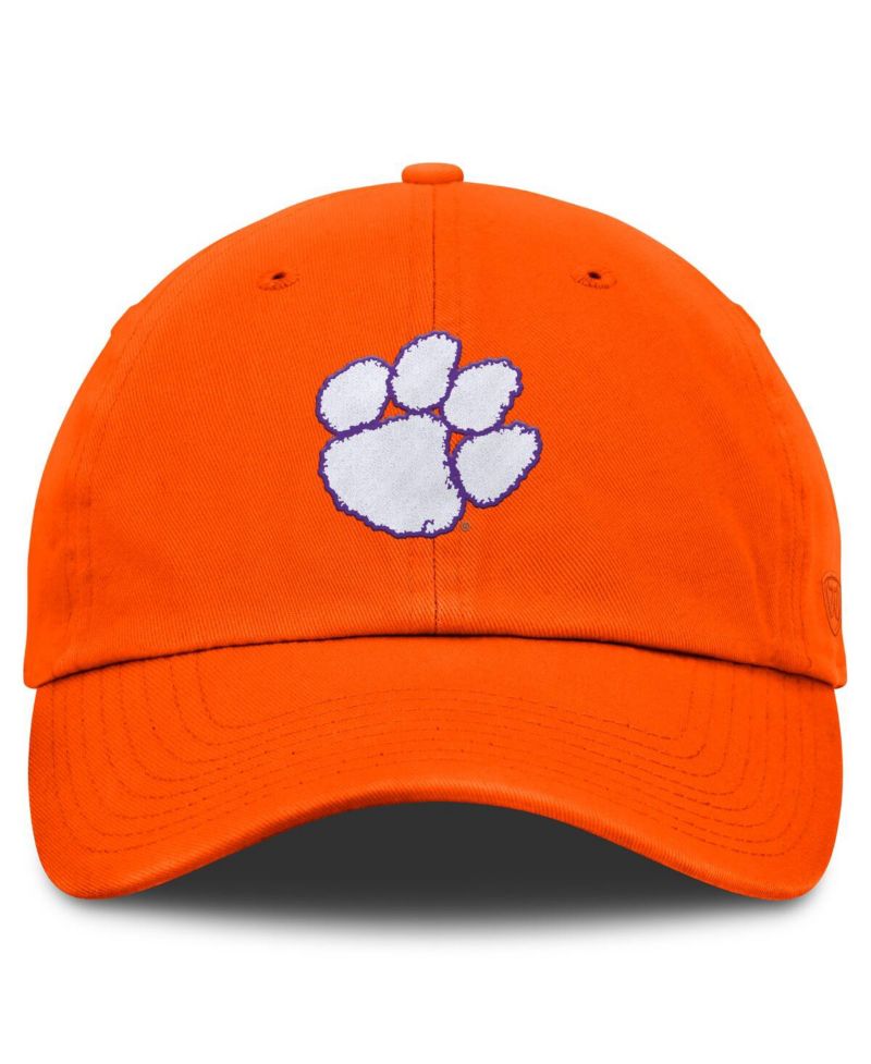 Men's Orange Clemson Tigers Team Logo Washed Adjustable Hat