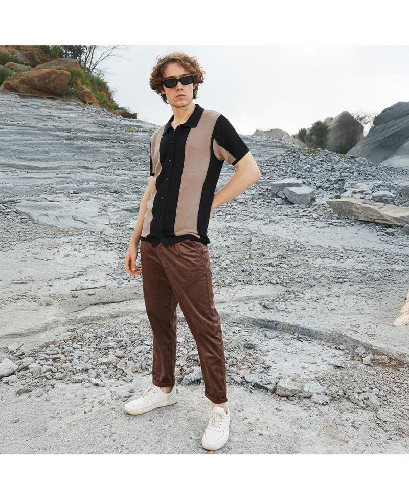 Men's Panel-Knit Slim-Fit Shirt