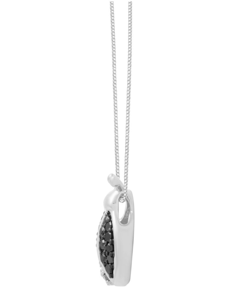 Black Diamond (1/6 ct. t.w.) & White Diamond Accent Ladybug 18" Pendant Necklace in Sterling Silver or 14k Gold-Plated Sterling Silver