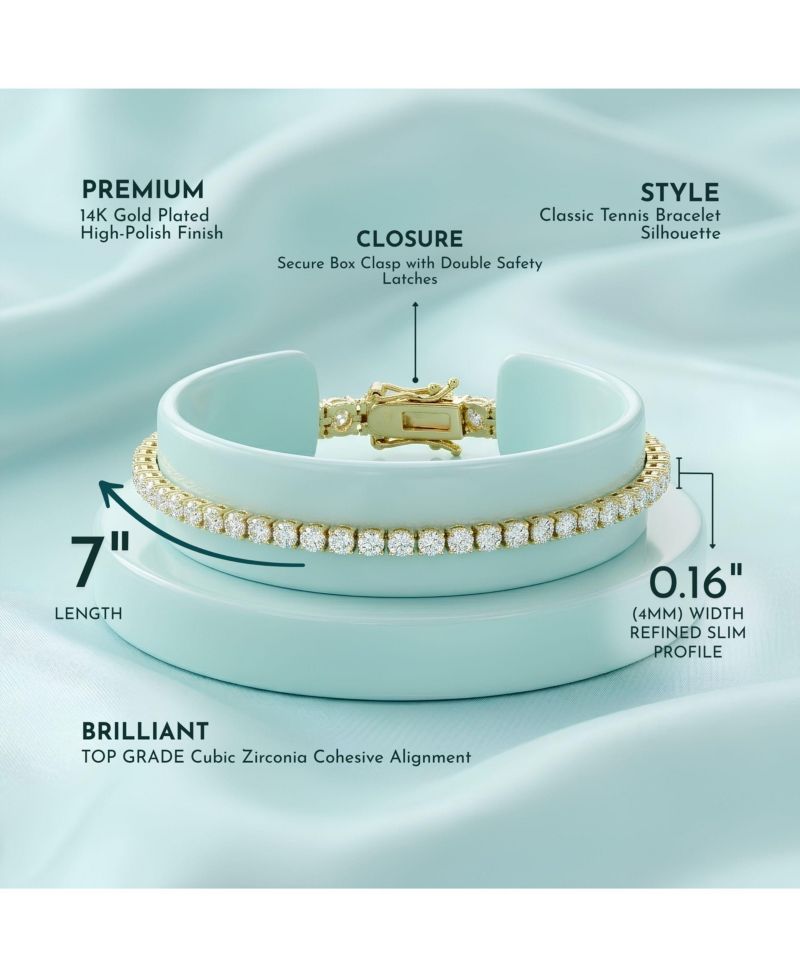Exquisite 4MM Cubic Zirconia Slim Tennis Bracelet