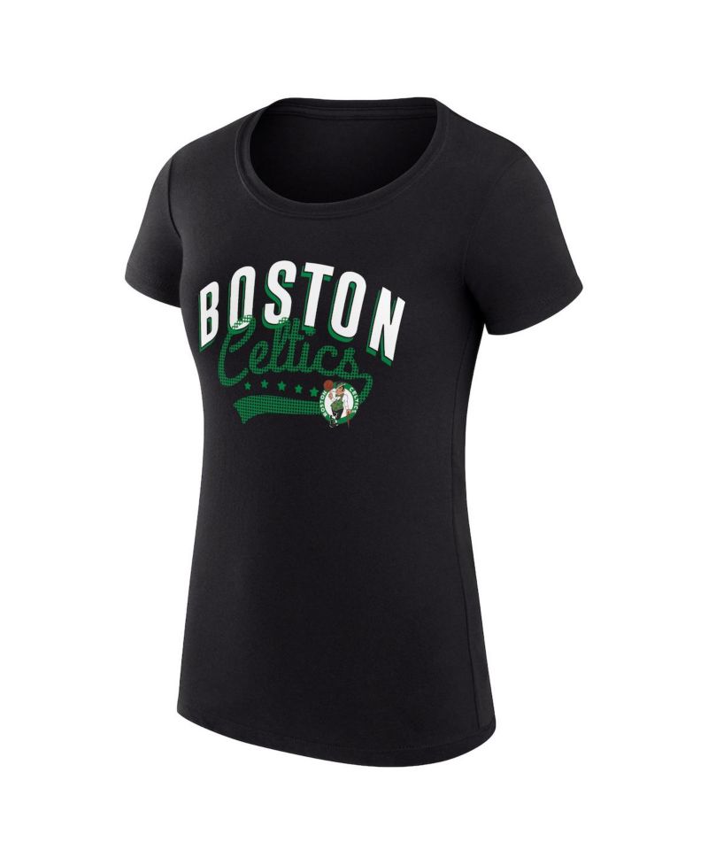 Women's Black Boston Celtics Super-Slim Fit Lightweight Filigree Logo T-Shirt