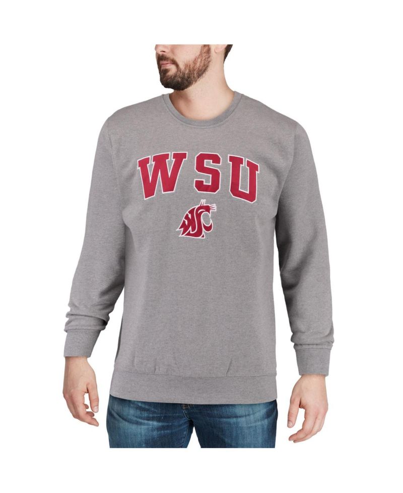 Men's Washington State Cougars Arch and Logo Crew Neck Sweatshirt