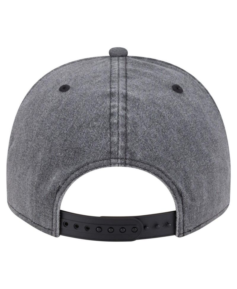 Men's Charcoal Los Angeles Lakers Throwback Washed Pre-Curved 9FIFTY Snapback Hat