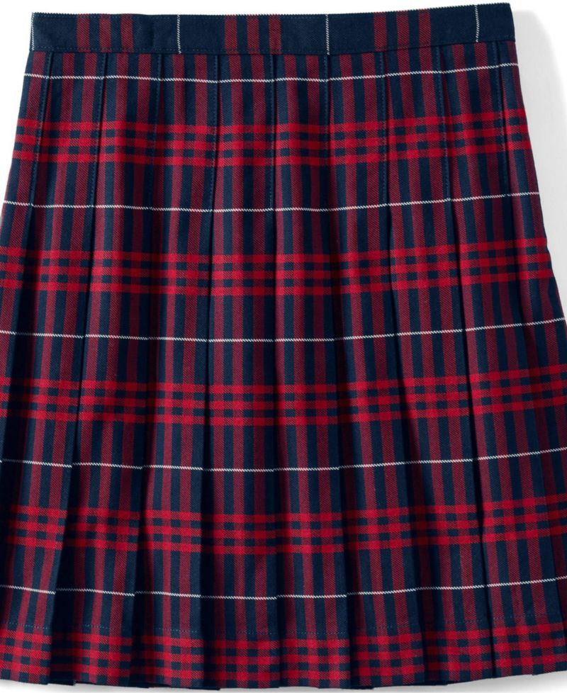 Little Girls Plaid Pleated Skirt Below the Knee