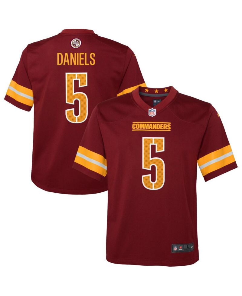 Big Boys and Girls Jayden Daniels Burgundy Washington Commanders 2024 NFL Draft First Round Pick Player Game Jersey