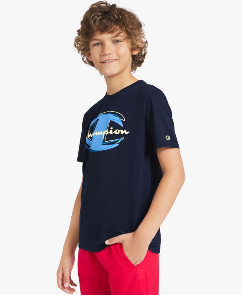 Big Boys' Short-Sleeve Round Neck Graphic T-Shirt