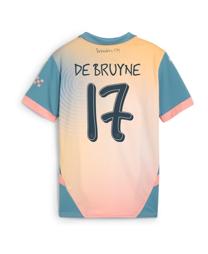 Youth Kevin De Bruyne Blue Manchester City 2024/25 Fourth Replica Player Jersey