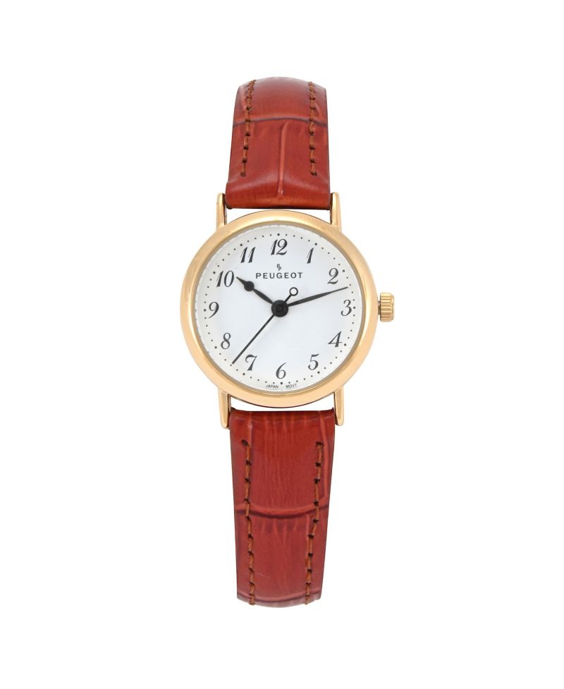 Womens Small Face Easy Read Minimalist Brown Leather Strap Watch