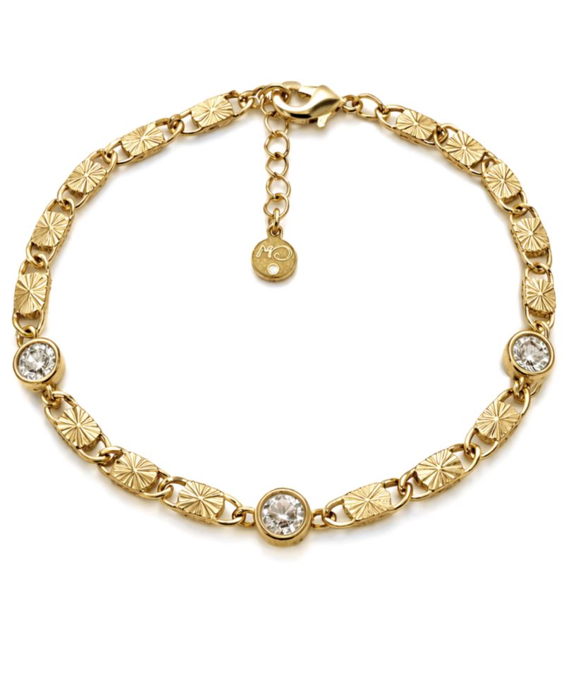 Cubic Zirconia Diamond Cut Chain Bracelet