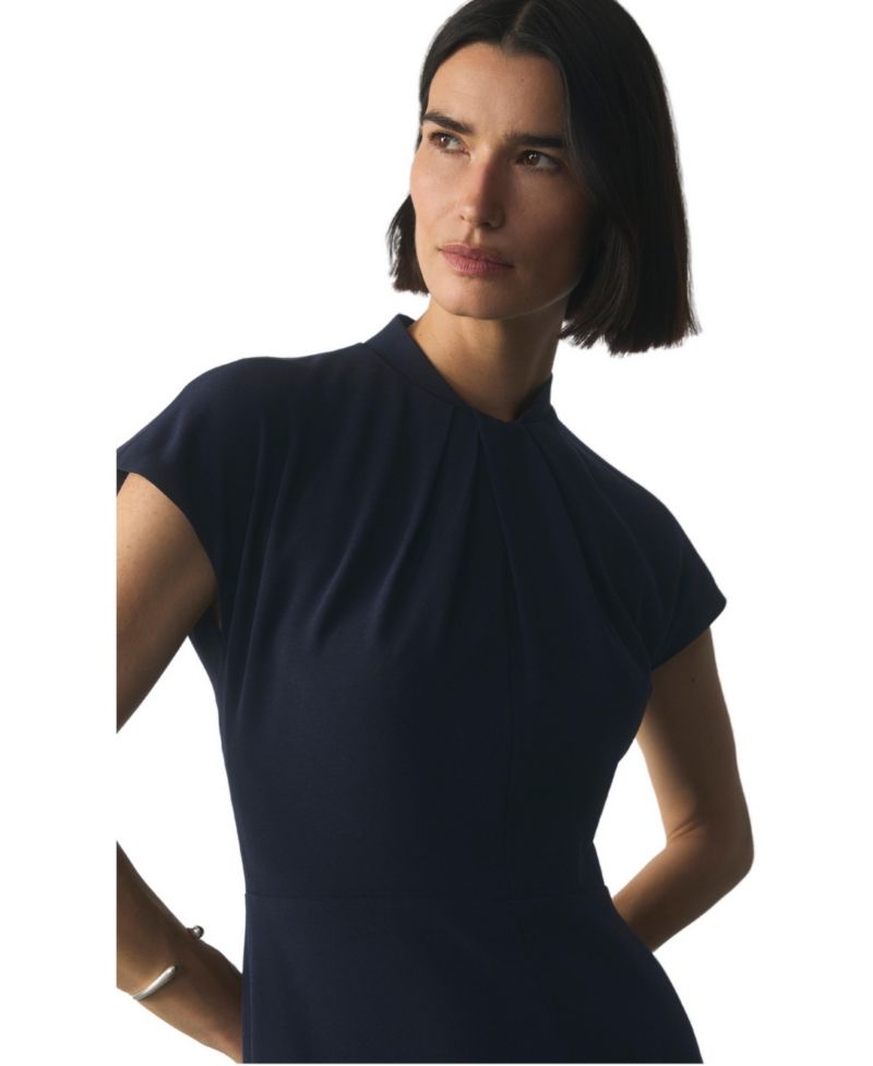 Women's Rossano High-Neck Short-Sleeve Midi Dress