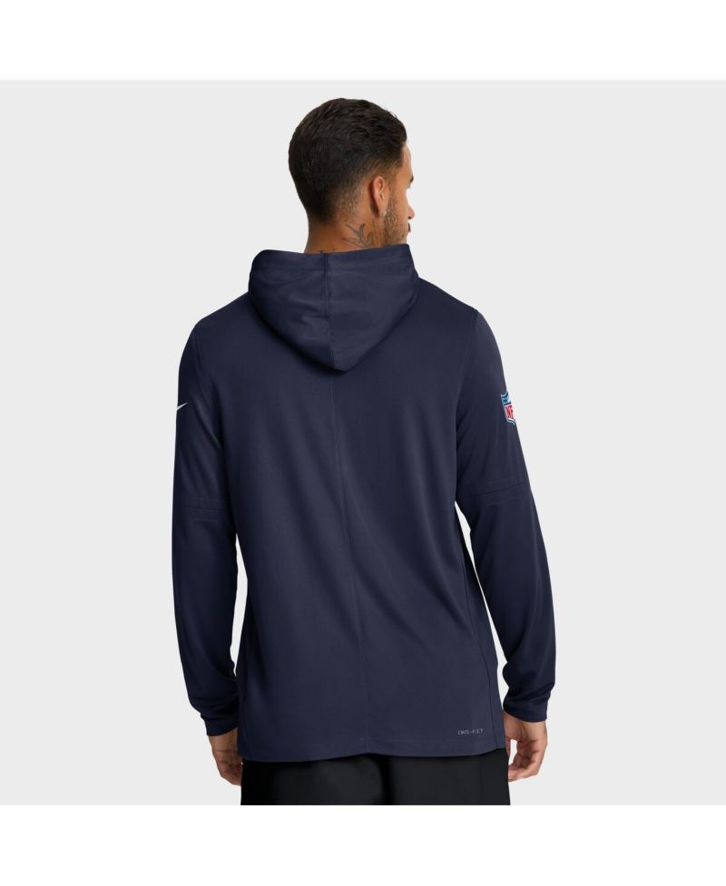 Men's College Navy Seattle Seahawks Sideline Pure Fury Performance Long Sleeve Hoodie T-Shirt