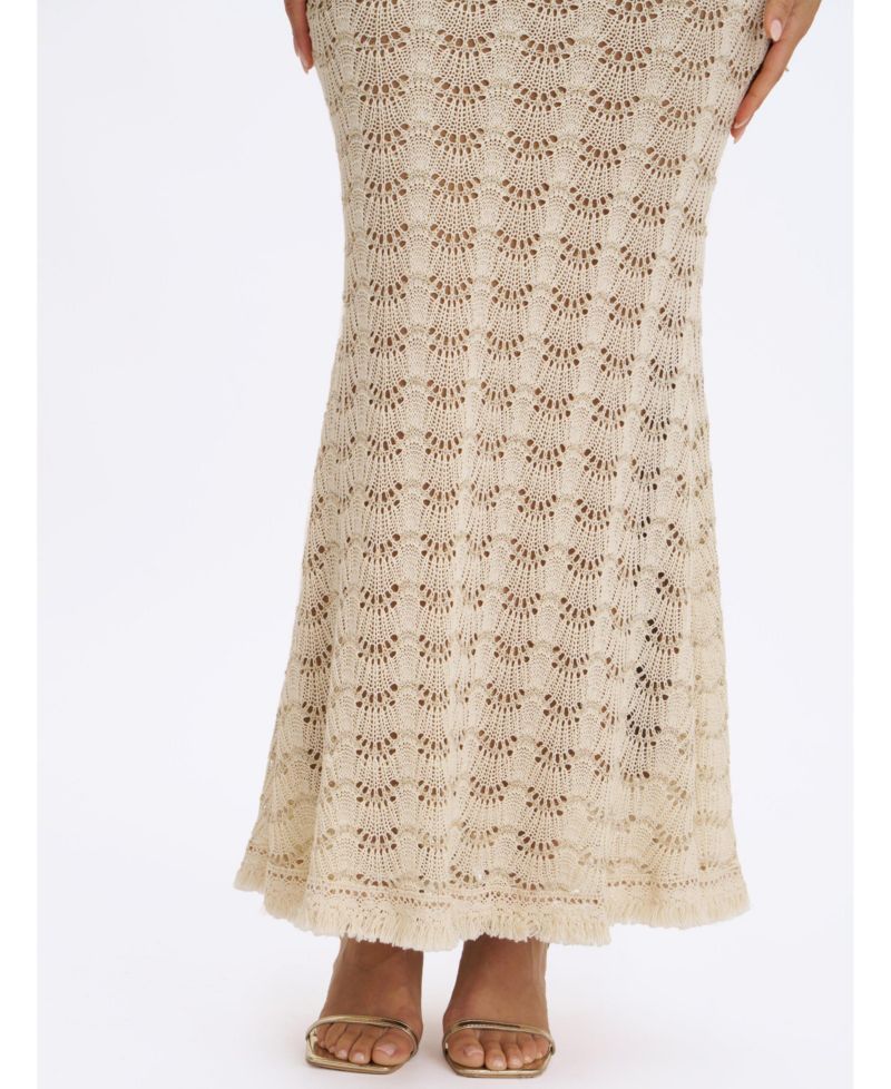 Women's Xylona Crochet Teardrop-Neckline Mermaid-Maxi Dress