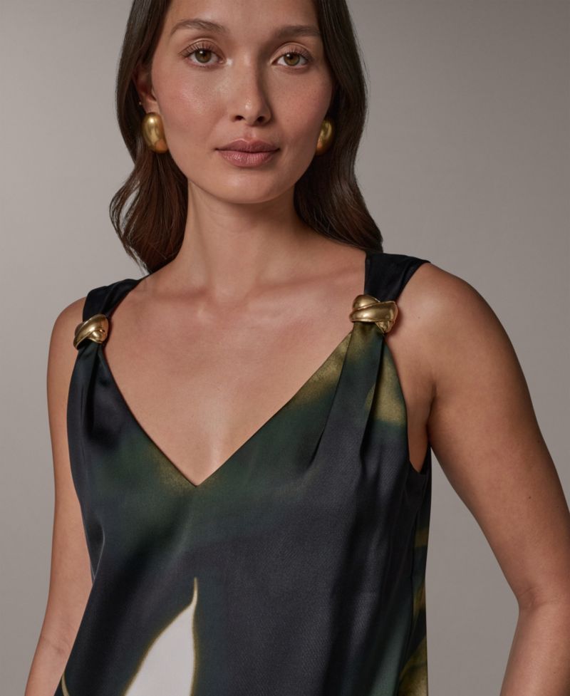 Women's Printed V-Neck Sleeveless Top