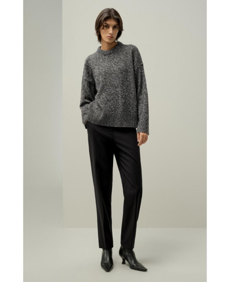 Women's Oversized Crewneck Wool-Cashmere Sweater