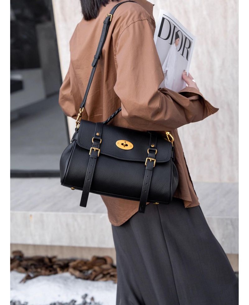 Women's Lore Genuine Leather Heritage Satchel Bag, Top Handle Crossbody Shoulder Purse, Turn Lock Flap Messenger Work Handbag