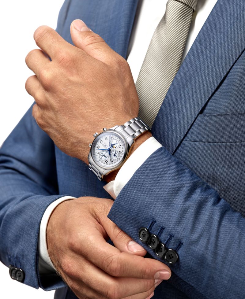 Men's Swiss Automatic Chronograph Master Stainless Steel Bracelet Watch 42mm