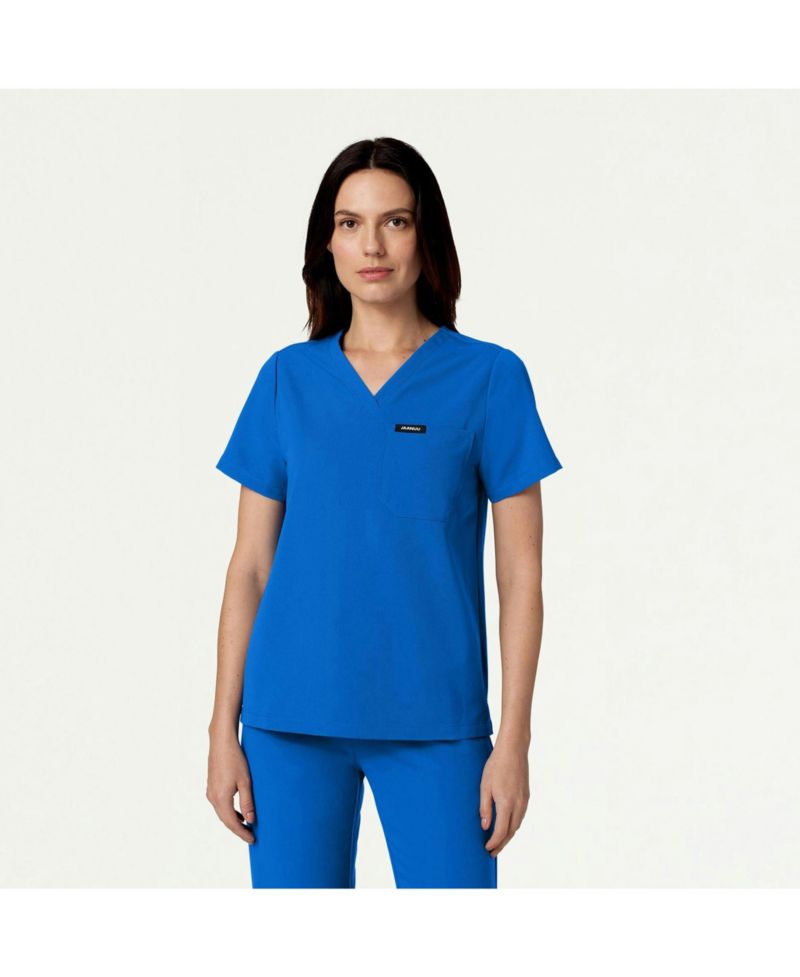 Women's Classic V-Neck Scrub Top with 1 Pocket