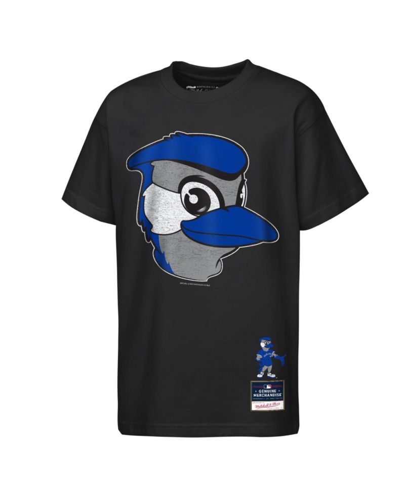 Big Boys and Girls Black Toronto Blue Jays Big Face Mascot T-Shirt
